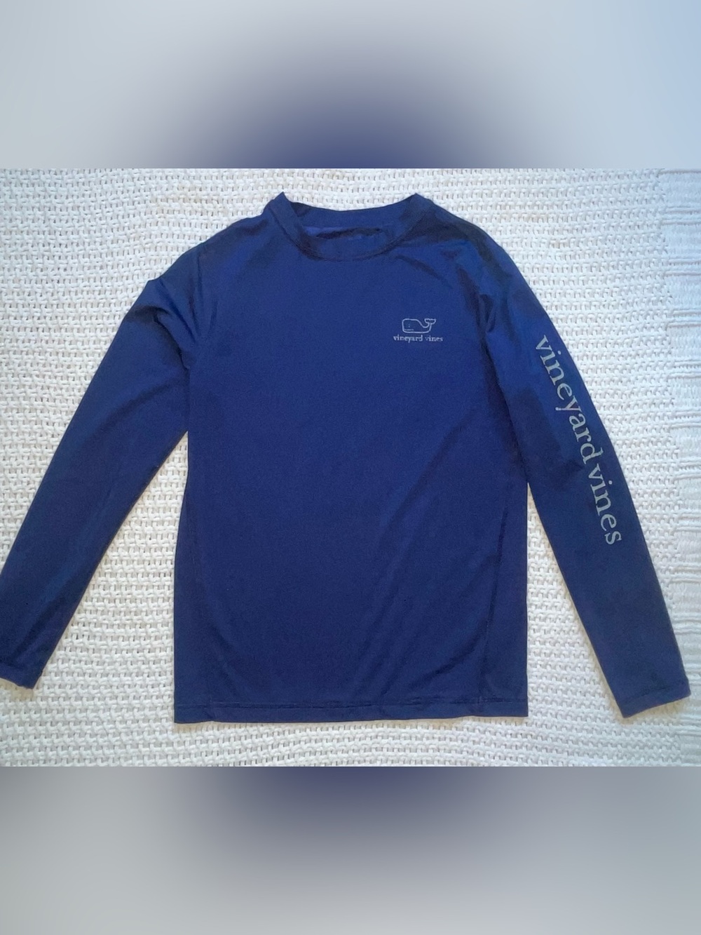 Vineyard Vines Kid’s Long-Sleeve Swim Rash Guard in Navy Blue
